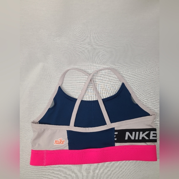 Nike Icnclsh Women Training Bra Pink/White/Navy size large womens - Picture 4 of 5